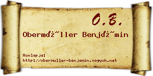 Obermüller Benjámin névjegykártya